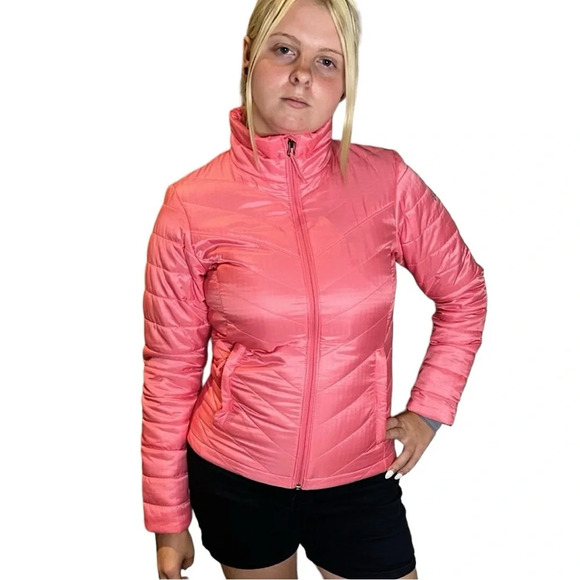 COLUMBIA Morning Light - Bubblegum Pink Quilted Jacket SZ XS Fitted Full Zip - Picture 5 of 8